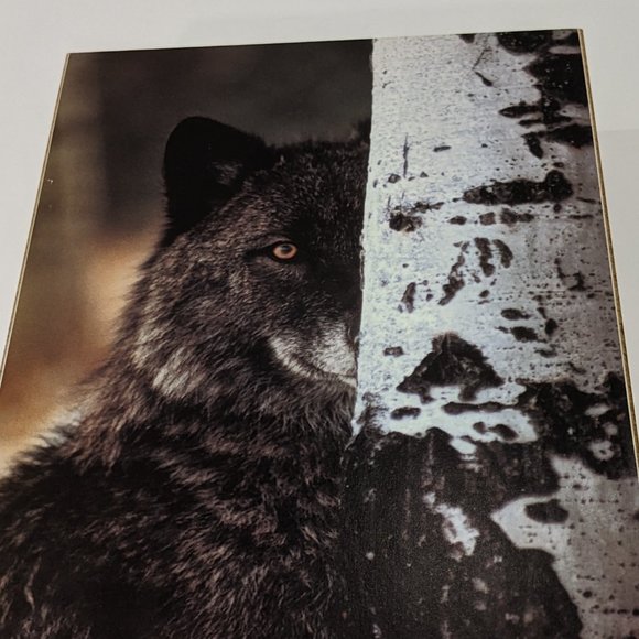 Gorgeous Black Lone Wolf Cedar Keepsake Jewelry Box - Picture 2 of 5